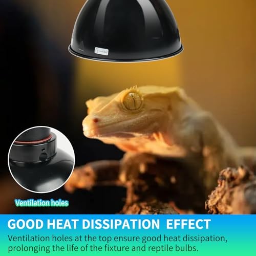 Reptile Light Fixture with Dimming 8.5in Deep Dome(Temperature Display)