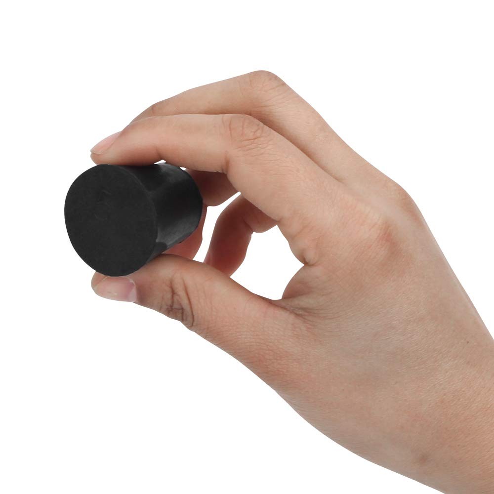 27 Pack (10 Assorted Sizes) 000# - 7# Tapered Lab Bungs Solid Rubber Black