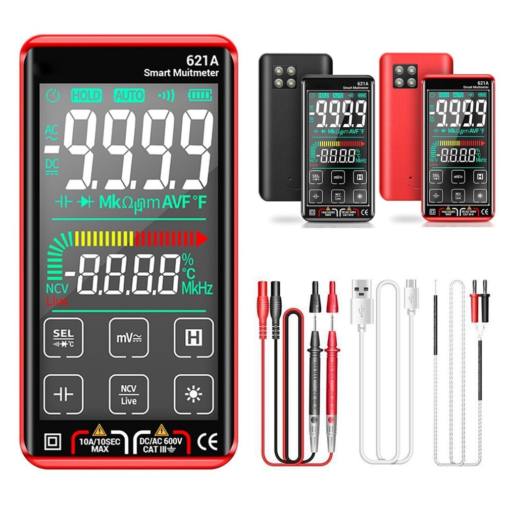 DC/AC 10A Smart Digital Multimeter Multi-meter Tester Touch Screen Rechargeable