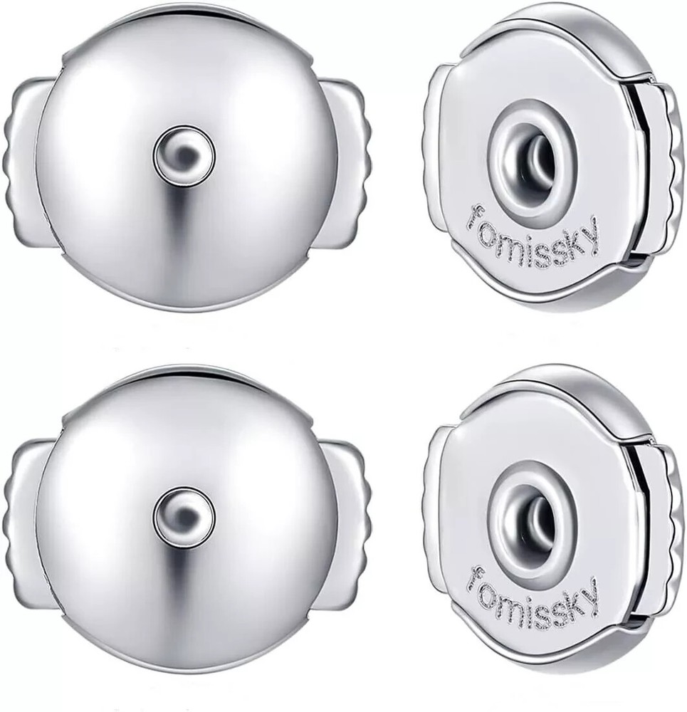 Fomissky Locking Earring Backs for Studs, 2 Pairs Secure Spring Earing Backs Re