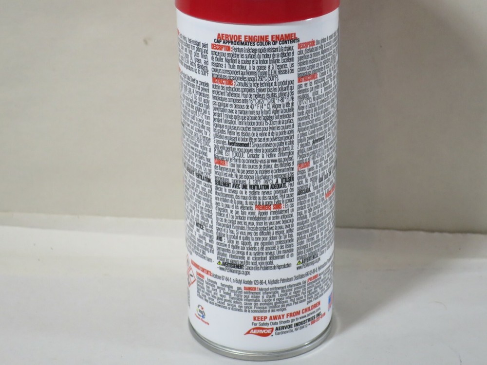 Aervoe 550 Engine Enamel Paint Ford Red 12oz Can