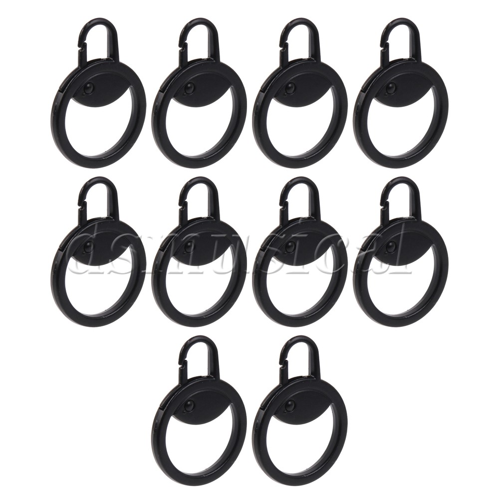 10 Pcs Sewing Zippers Pulls Sliders for Coat Backpack 1.5" x 1.1" Black