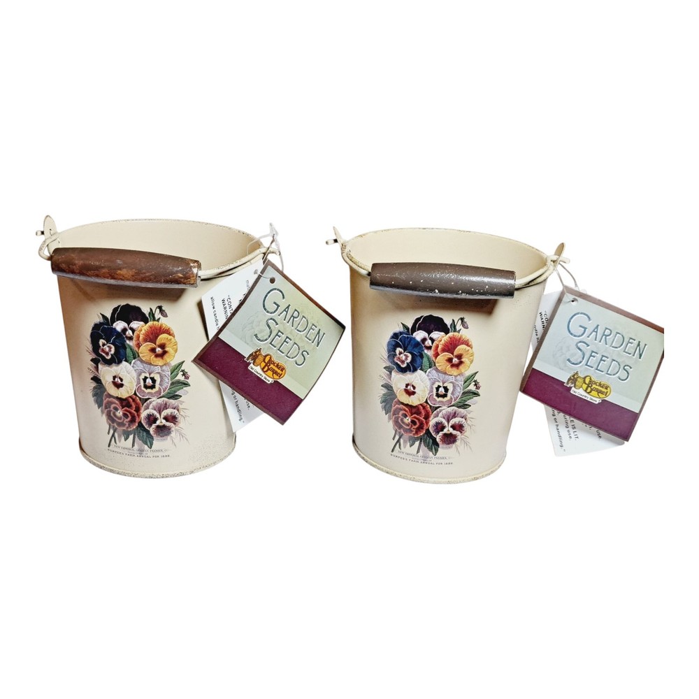 Tin Rustic Metal Bucket Candle Holders