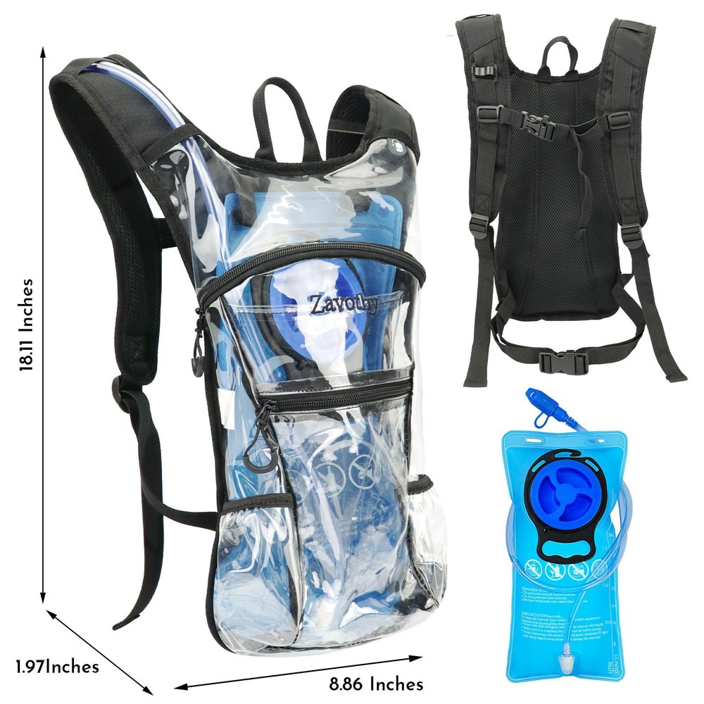Transparent Rave Hydration Pack - Hydration Backpack - Hydropack with 3L Blad...