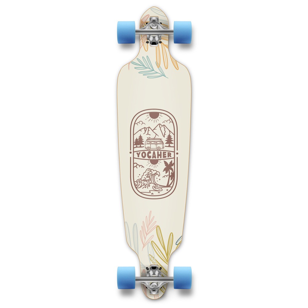 YOCAHER Longboard Complete - Earth Series - Adventure Colored