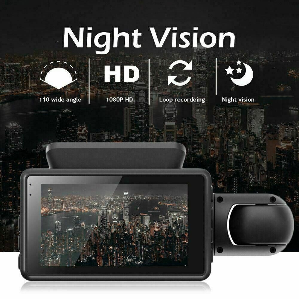 1080P Dual Lens Car DVR Dash Cam Video Recorder G-Sensor Front and Inside Camera