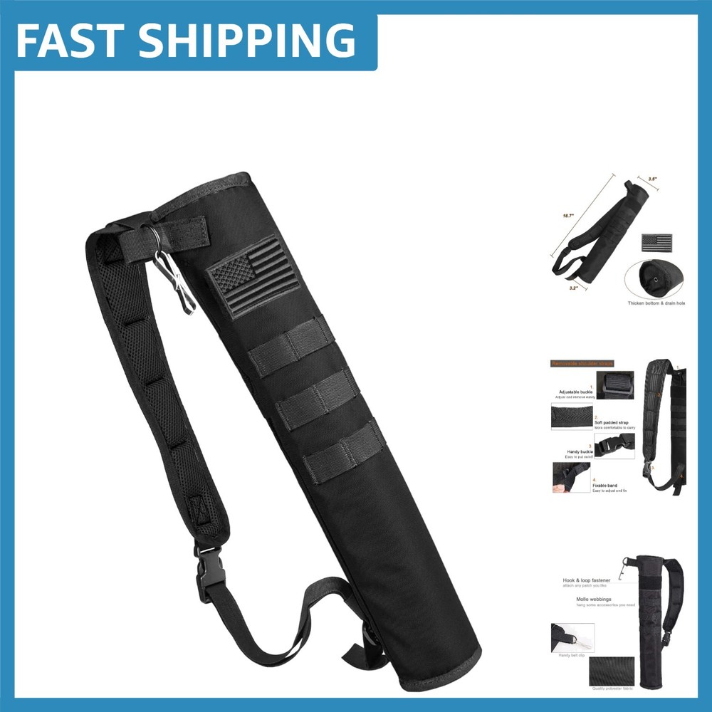 Black Lightweight Arrow Quiver with Adjustable Carry & Customizable Molle System