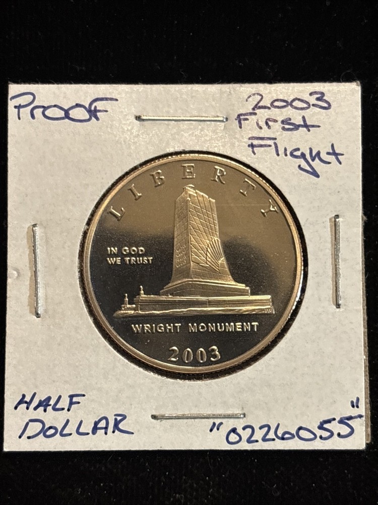 2003 First Flight Half Dollar  “0226055”  Proof Wright Monument 50c