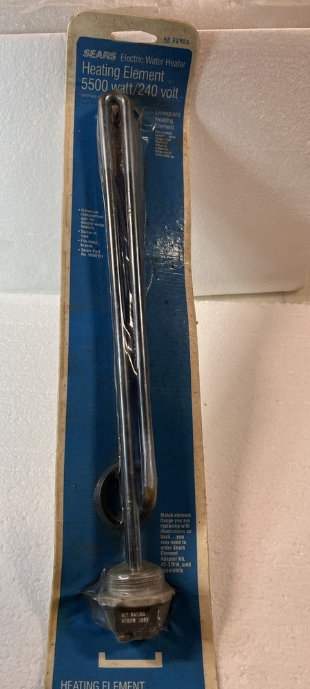 Sears Electric Water Heater Element Kit Part No. 4231905