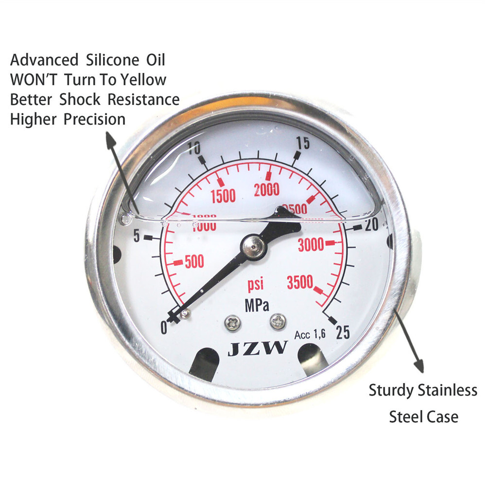 Hydraulic Nitrogen Accumulator Charging System Pressure Gague Adapter Test Kit