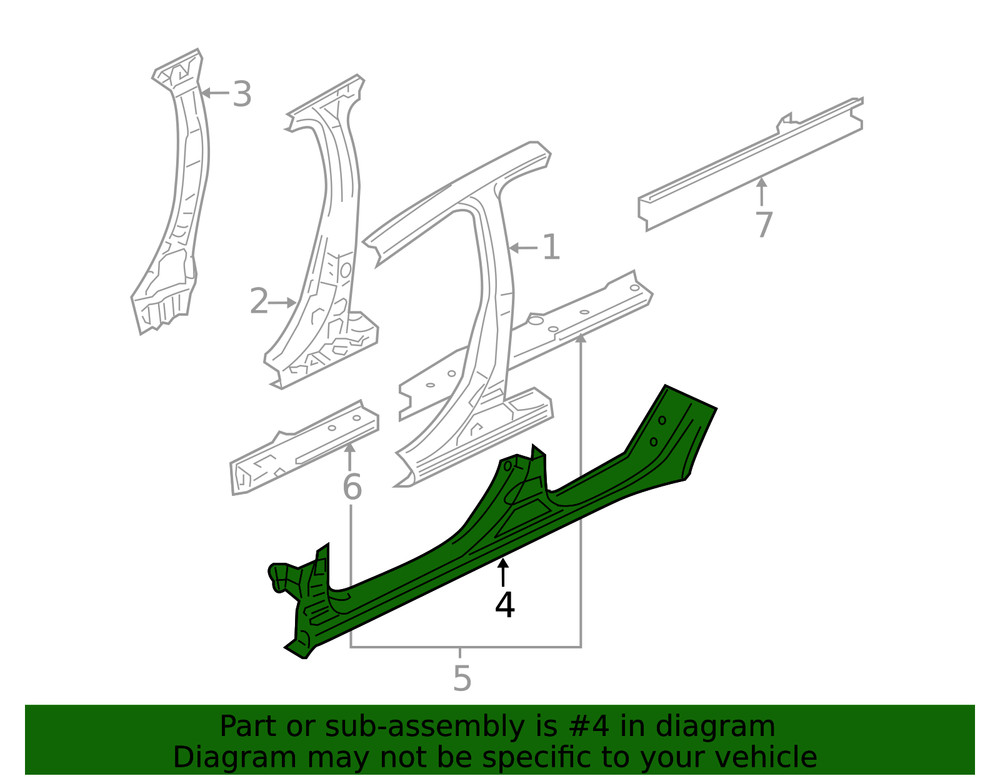 Genuine Mitsubishi Rocker Panel 5253D886