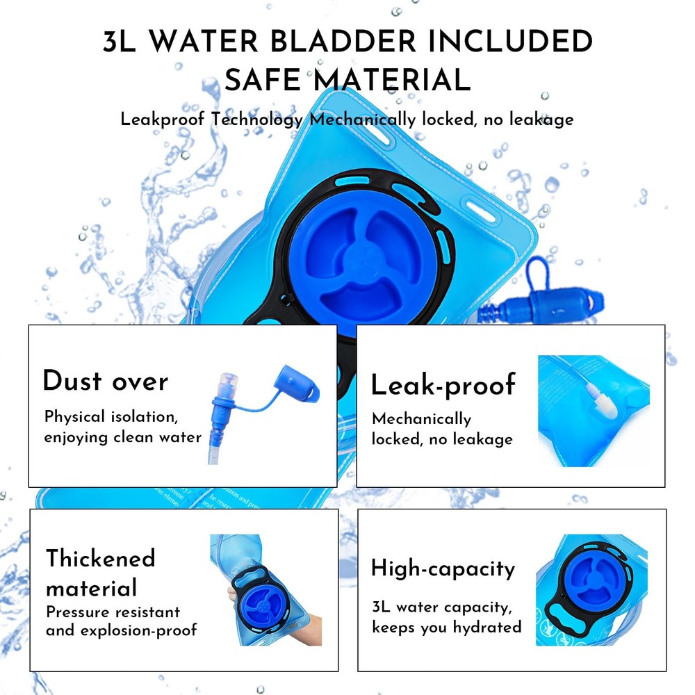 Transparent Rave Hydration Pack - Hydration Backpack - Hydropack with 3L Blad...