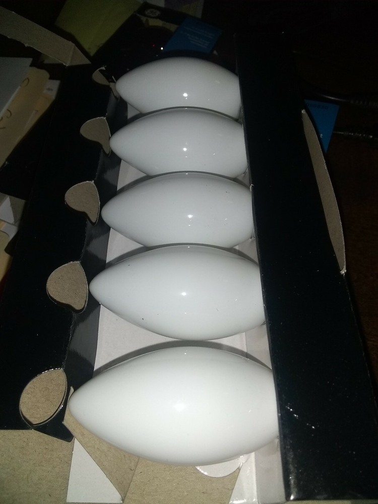 Christmas GLOW BRIGHT C9 Bulbs 5 Pack White 7w GE
