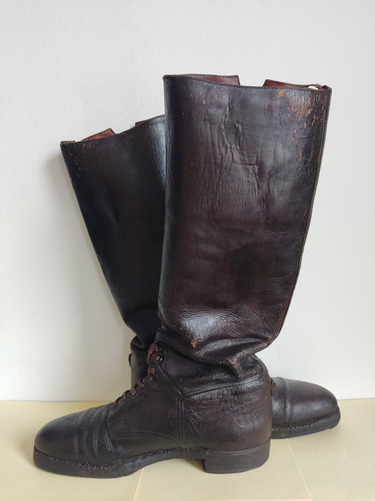 original WW2 Officers Brown Hungarian Leather Boots "Birgerli"