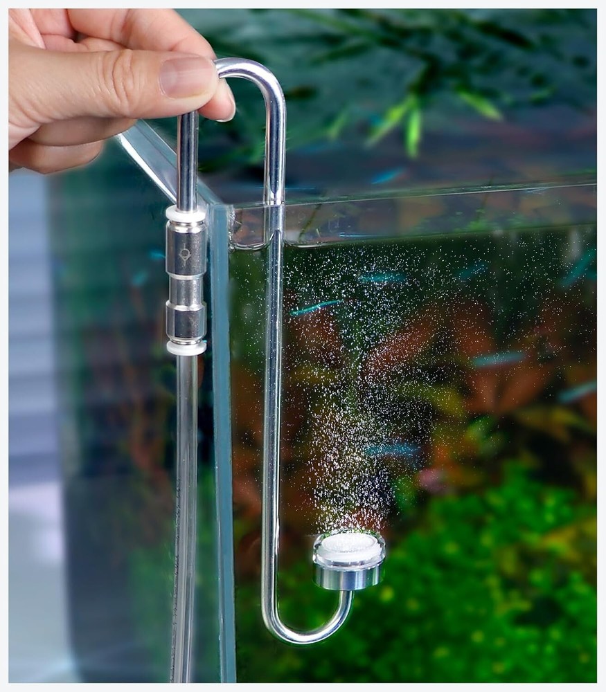 CO2 Diffuser Atomizer with Integrated Check Valve Stainless Steel Aquarium Fish