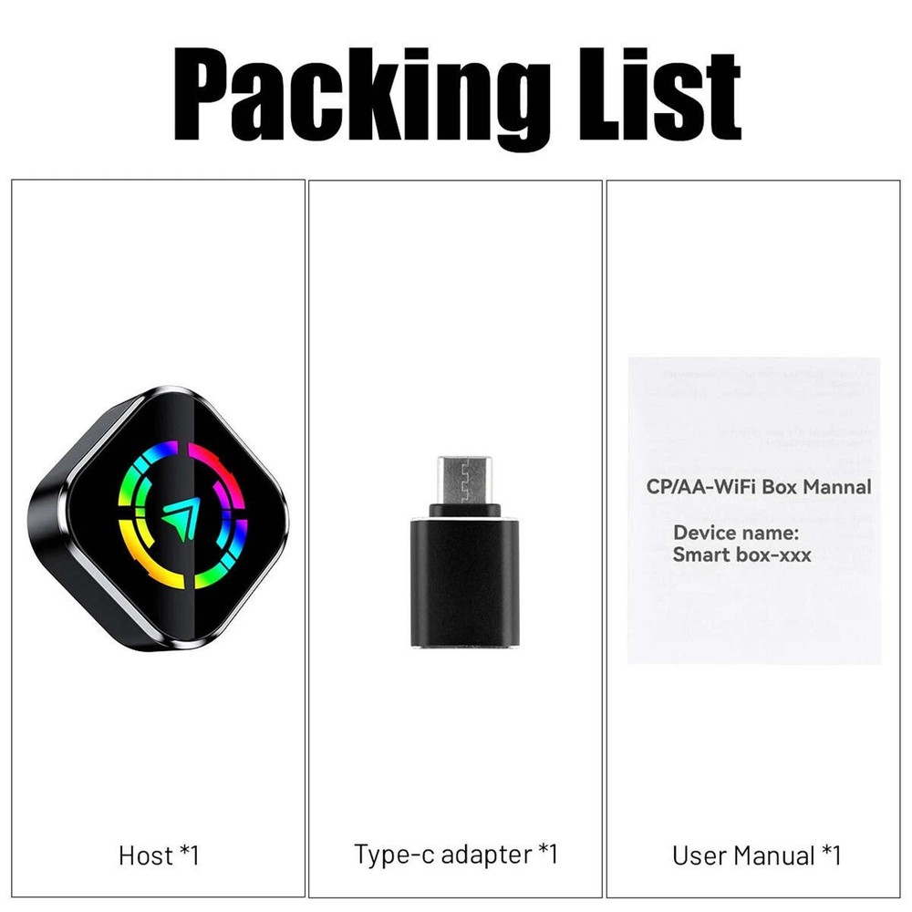 For Apple CarPlay Wireless USB Adapter Bluetooth 5.0 for iOS Android Auto System