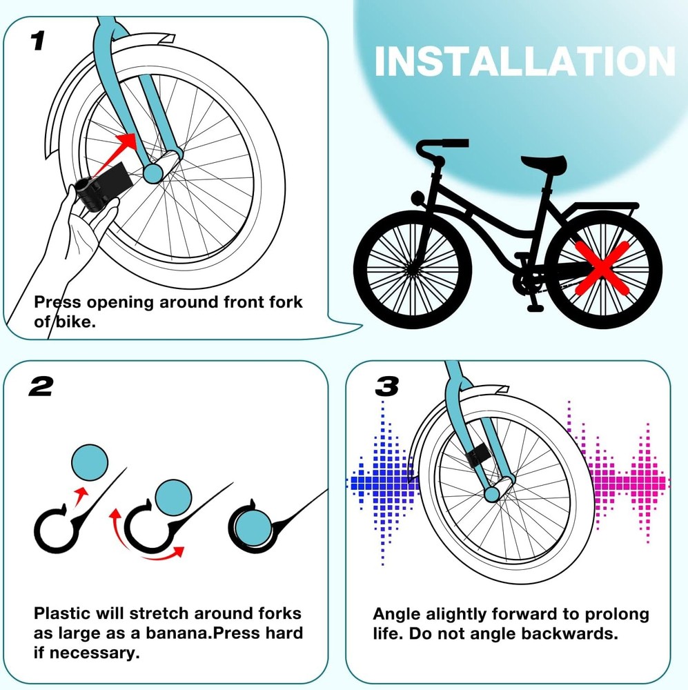 Bicycle Sound Maker Exhaust System 4pc Black