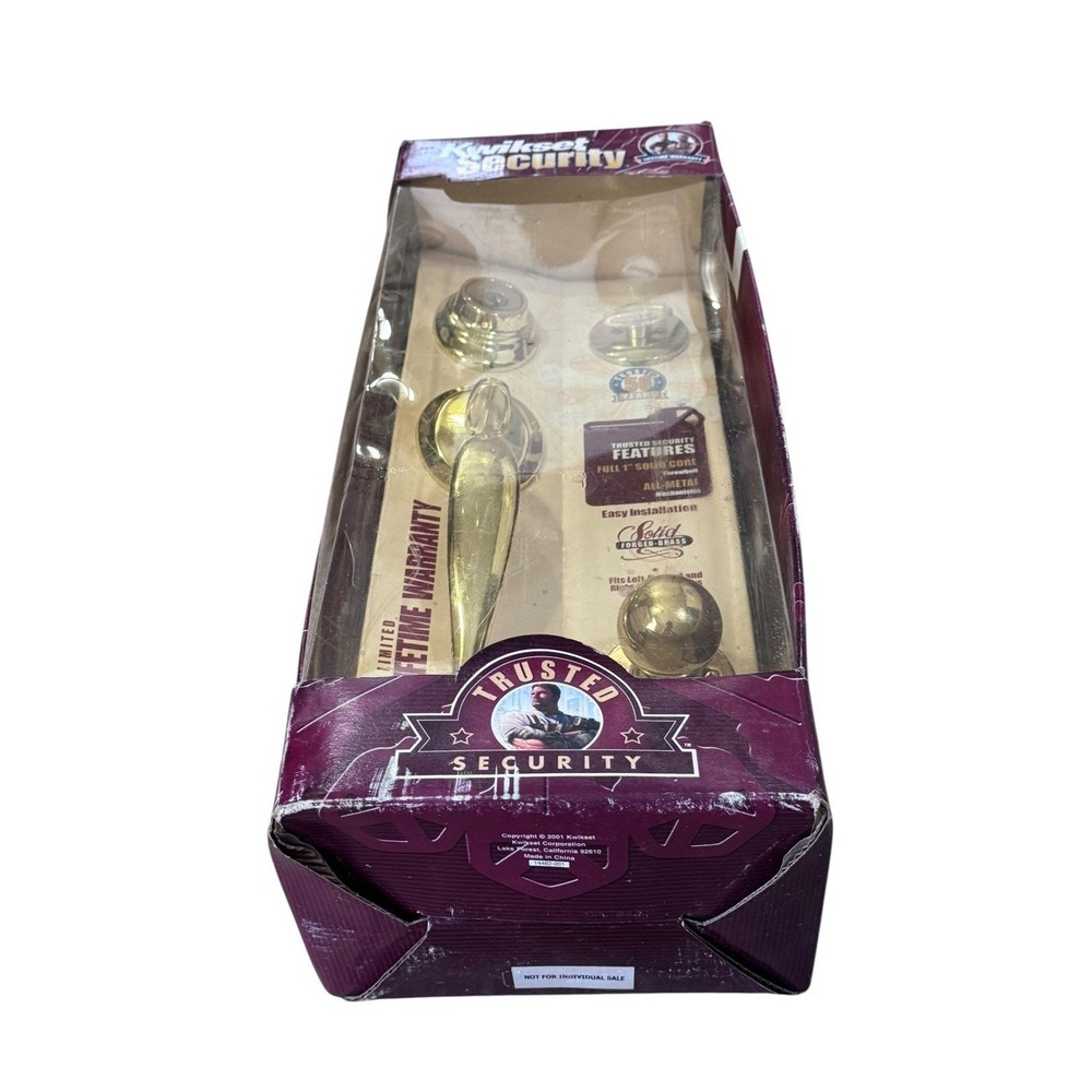 NEW KWIKSET Maximum Security Solid Forged Brass, Door Handle, Dead Bolt Kit