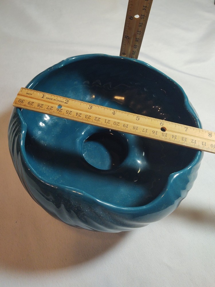 Haeger Teal Green Pottery Footed Planter