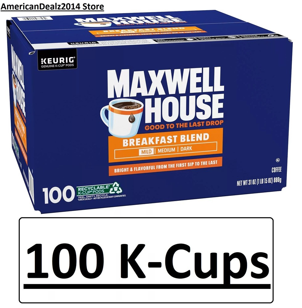 Maxwell House Breakfast Blend Light Roast K-Cup Coffee Pods {100 ct.}.