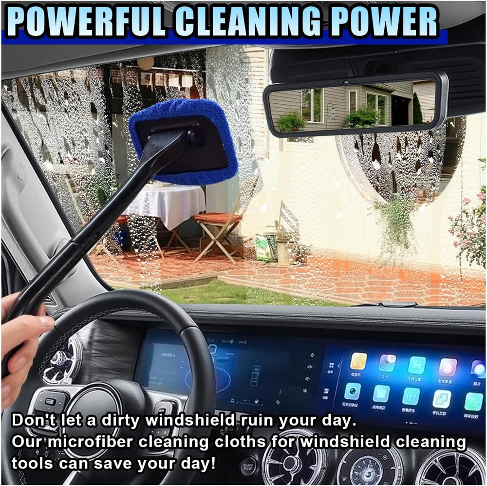 7 Pack Microfiber Cloths, Replaceable Car Inside Windshield Cleaning Tool Bonnet