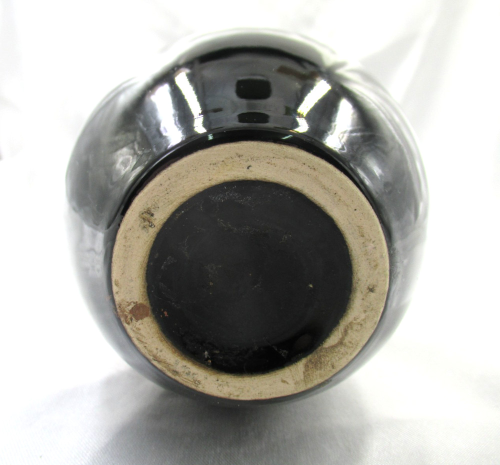 Ceramic Vase Hand Painted Signed Romania 6 1/2"