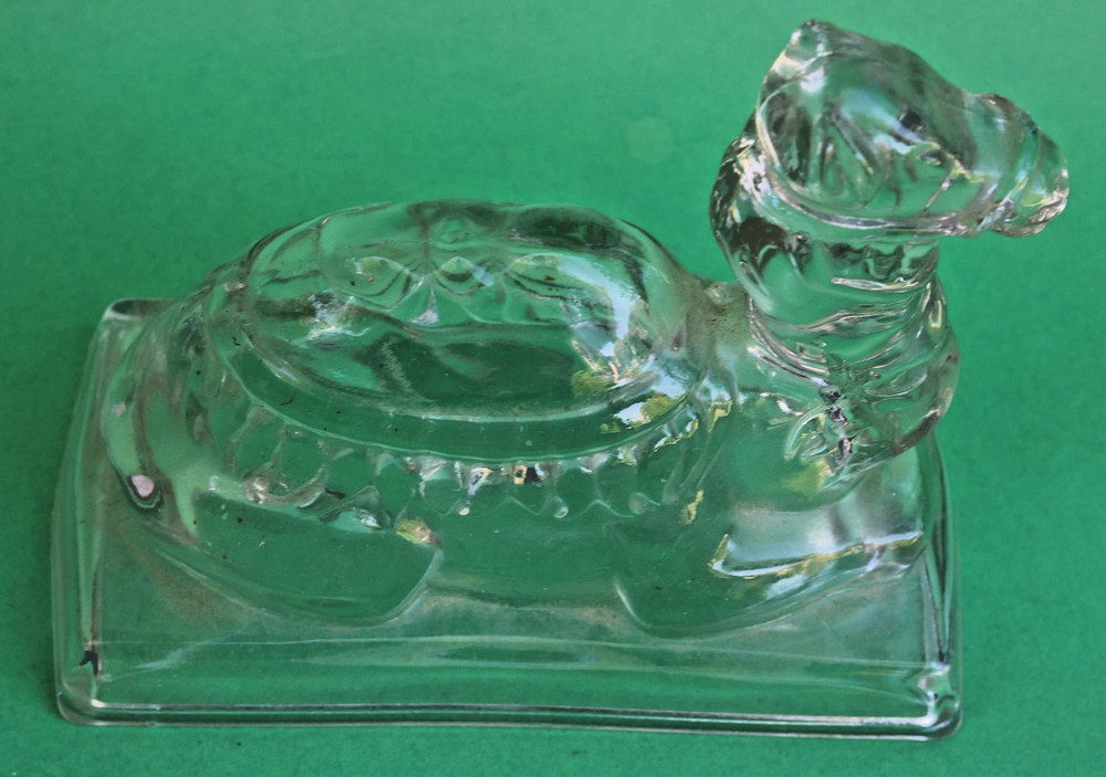 1930's Antique Shriner Masonic Camel Candy Container L. E. Smith Clear Glass