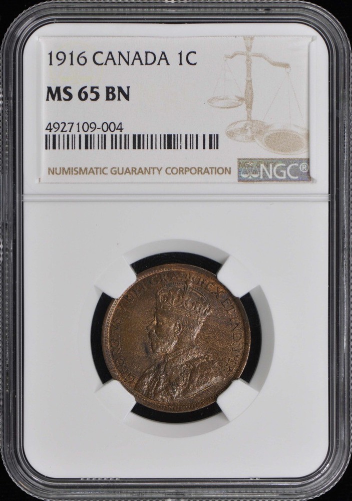 1916 CANADA 1C NGC MS65BN