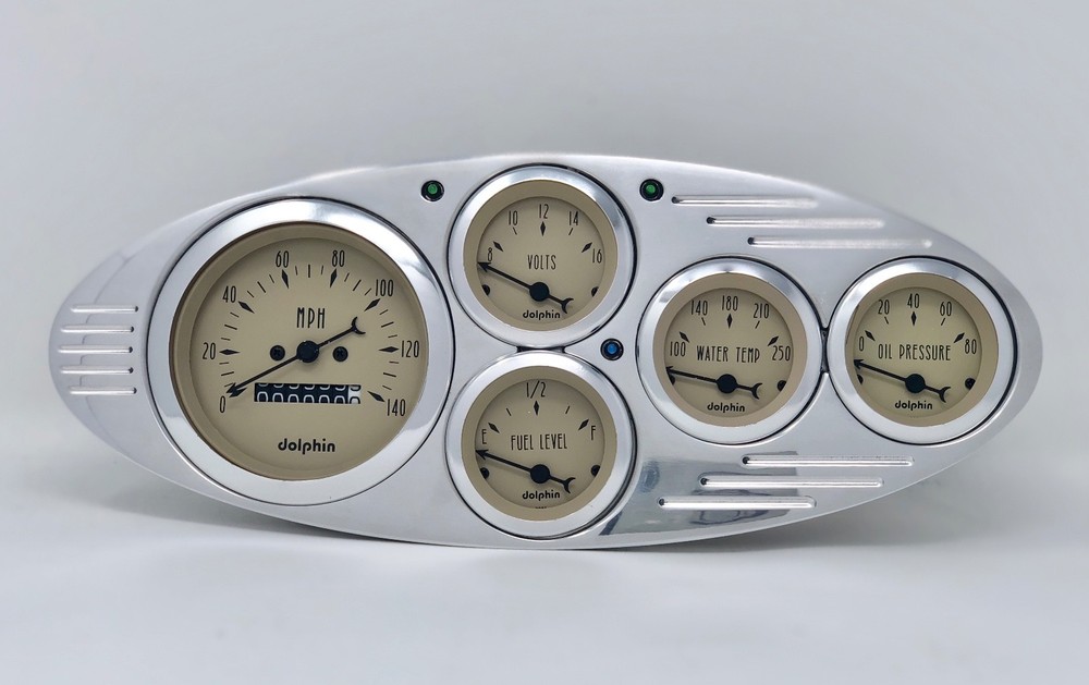 1932 Ford 5 Car Gauge Dash Cluster Tan