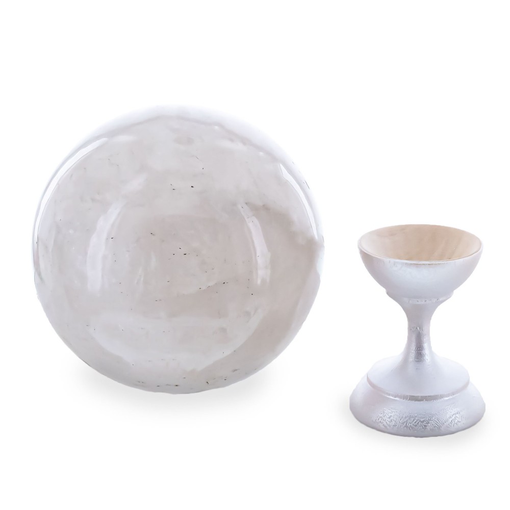 White Quartz Polished Stone Sphere