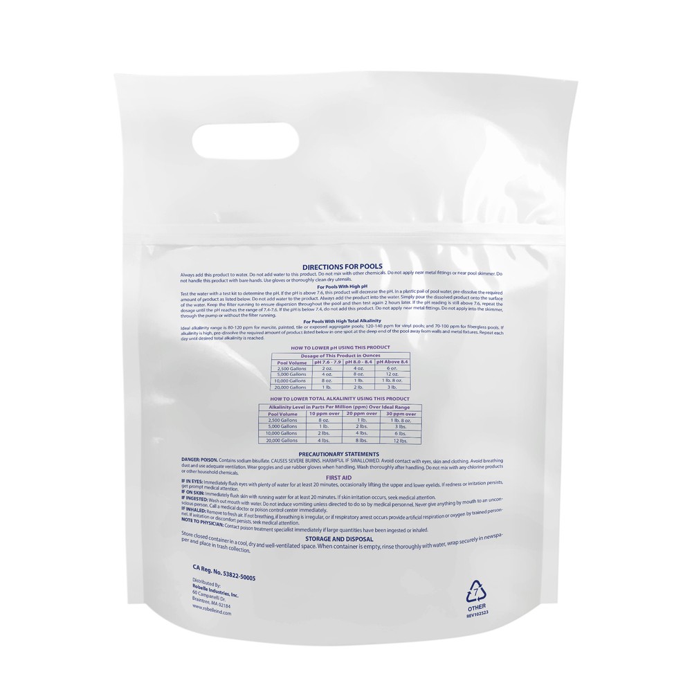 Robelle pH Lower - 6 Lbs