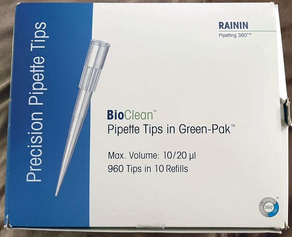 RAININ 20ΜL PRESTERILIZED FILTER GREEN-PAK LTS PIPETTE TIPS GP-L10F (960/PACK)
