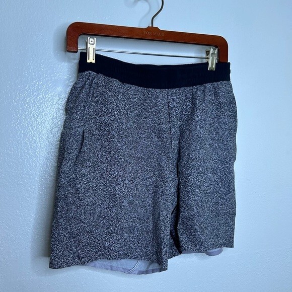 Lululemon Black White Speckle Running Short S