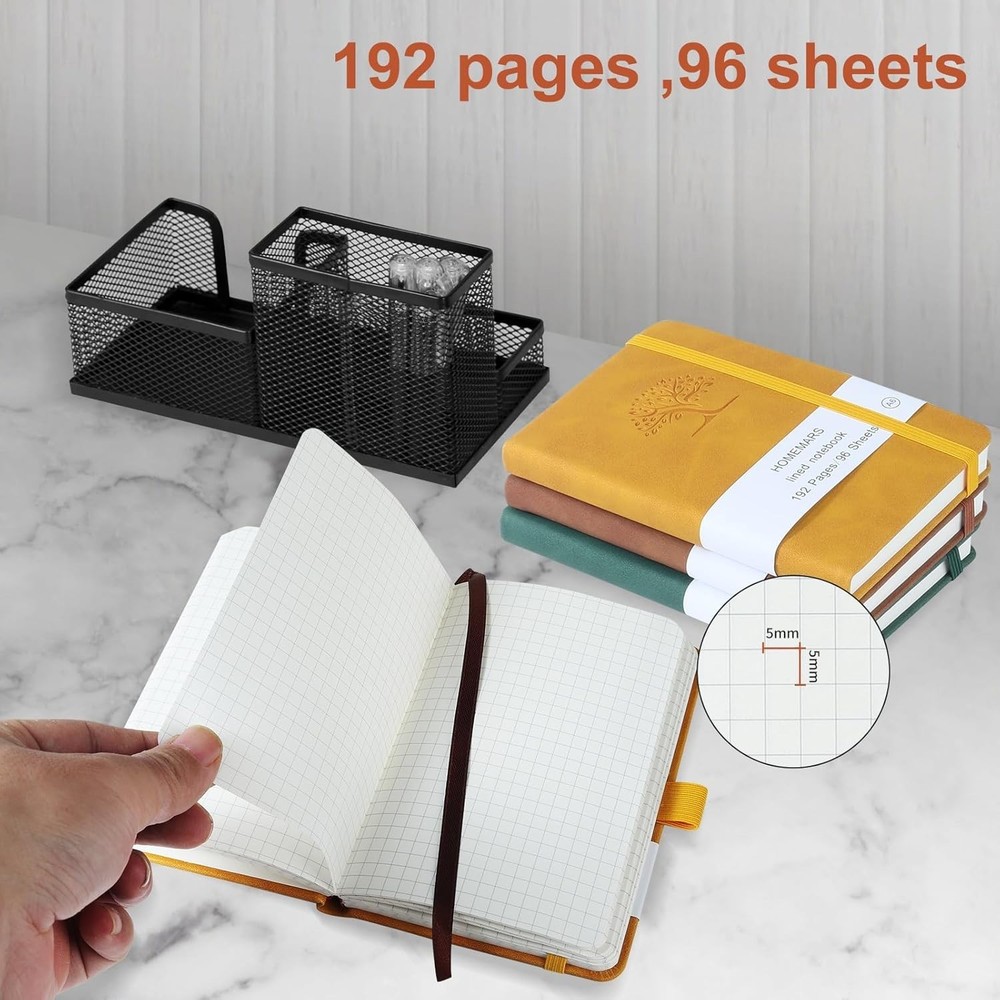 Small Notebook, Pocket Notebook, 3 Pack, Notebook A6,3.7" x Squared
