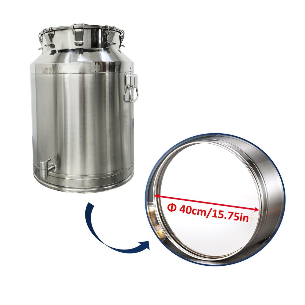 64L Stainless Steel Fermenter/Storage Tank for Wine Brewing, Storage, Transport