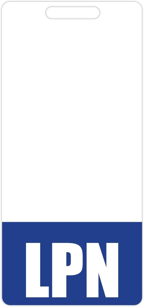 LPN Badge Buddy (Blue) - Vertical Heavy Duty Badge Tags for Licensed Practical N