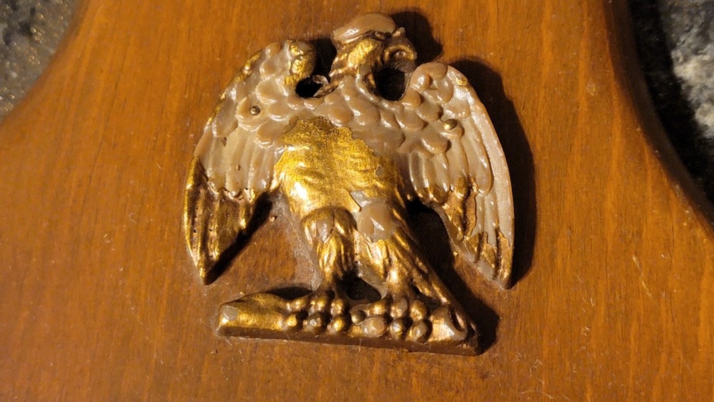 Vintage Wall Mirror with Eagle Emblem - 17" Tall