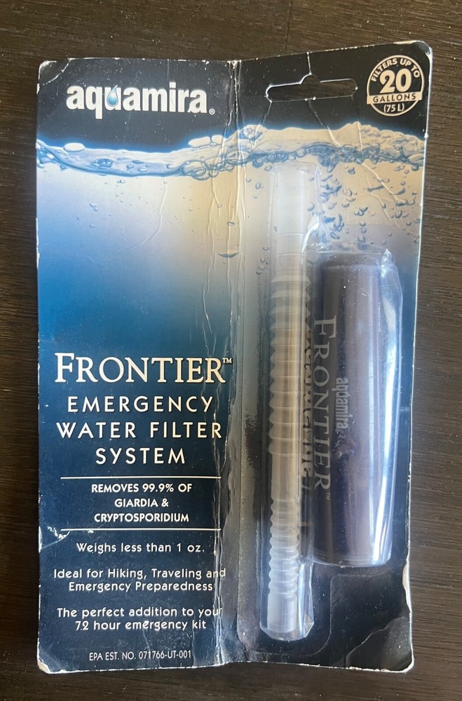 FRONTIER™ EMERGENCY WATER FILTER SYSTEM aquamira Hiking emergency kit
