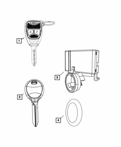 Genuine Mopar 2004-2008 Chrysler Pacifica Key Blank with Transmitter 68273341AC