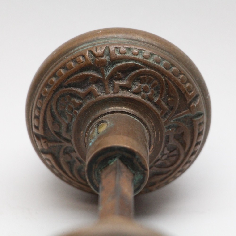 Antique 1880s Vernacular Bronze Corbin Passage Door Knobs