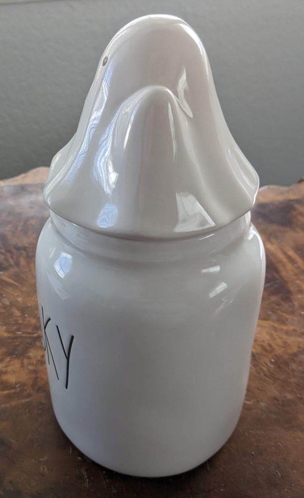 Rae Dunn SPOOKY Ghost Top Canister 8"