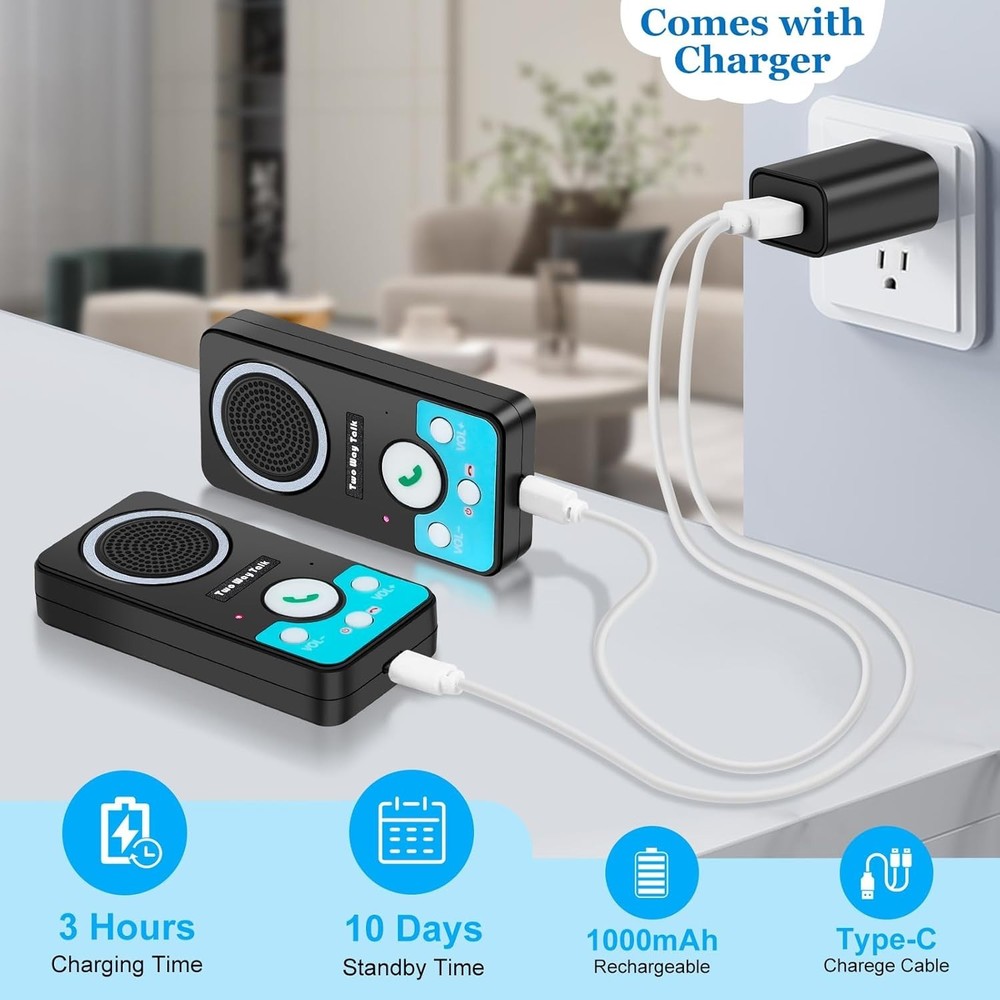 Wireless Intercom System for Home Office Classroom Long Range 2 Way Audio