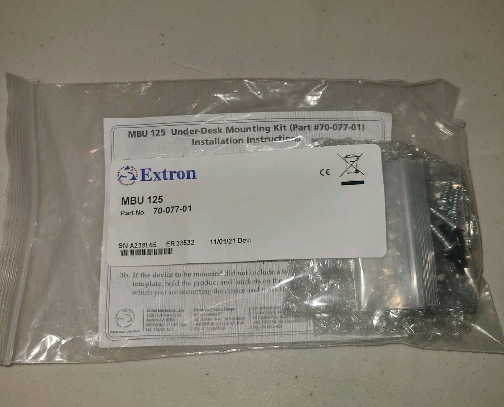 Extron #70-077-01 MBU 125 Low-Profile Mount Kit – NEW