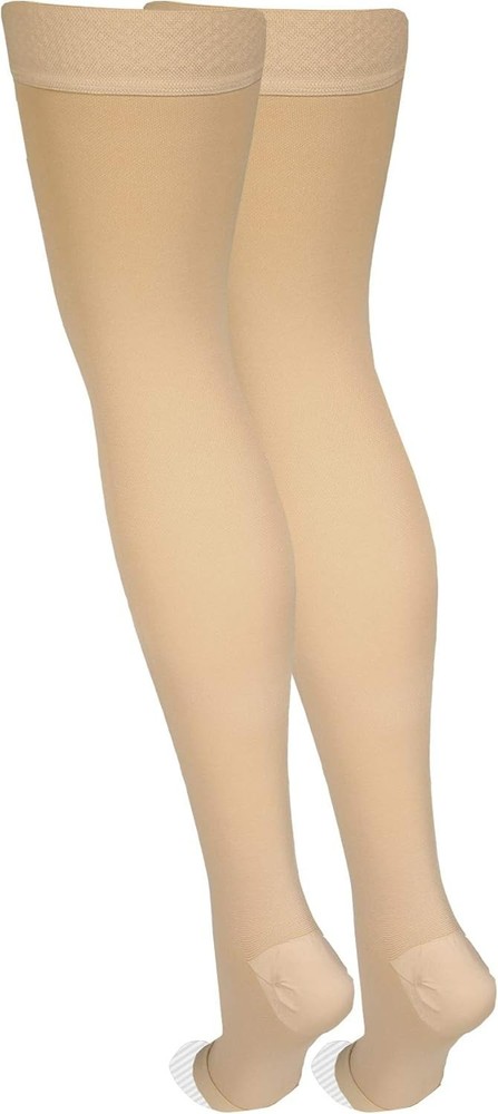 Amazon Basic Care Medical Compression Stockings LARGE 20-30 mmHg Support Beige