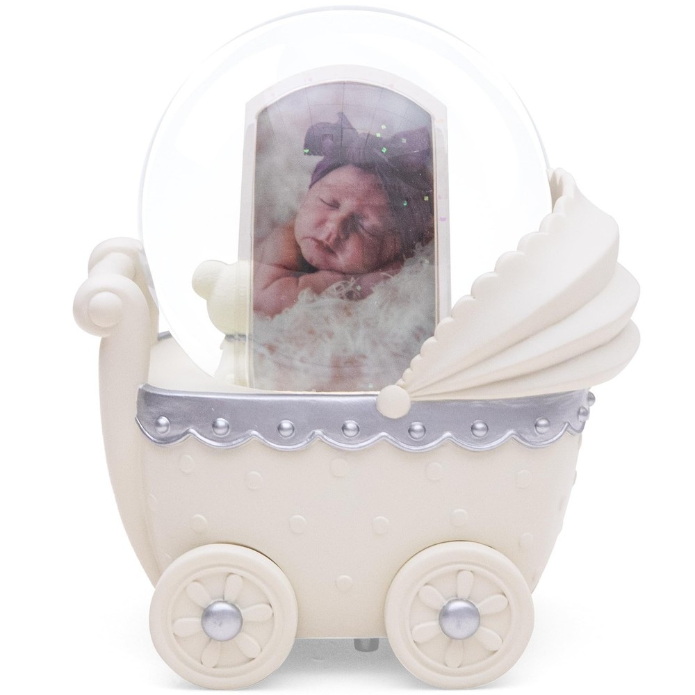 Personalized Photo Snow Globe with Glitter Effect, Keepsake Memory Display wi...