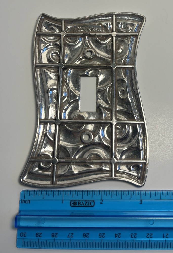 Brighton Scroll Light Switch Cover Plate Silver Tone Single Toggle Ornate