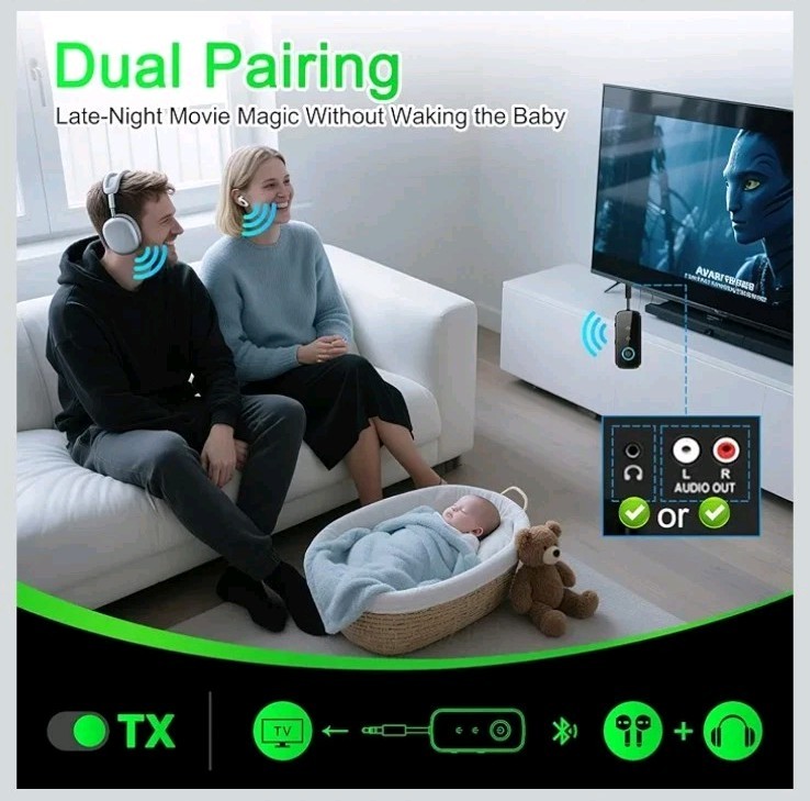 Premium Pro Bluetooth 5.4 Transmitter Receiver,Airplane Audio Adapter,Wireless T