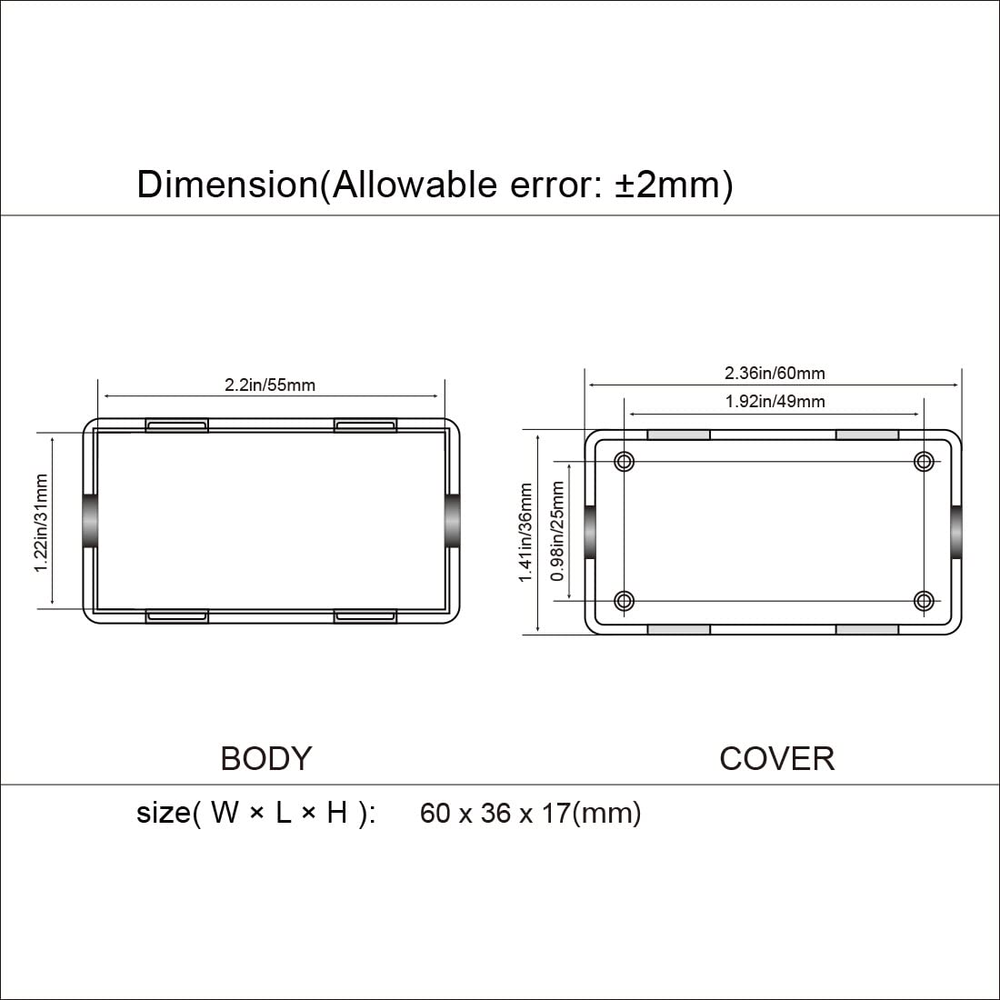 Project Box 5 Pieces ABS Plastic Electrical Project Case Small Junction Box for