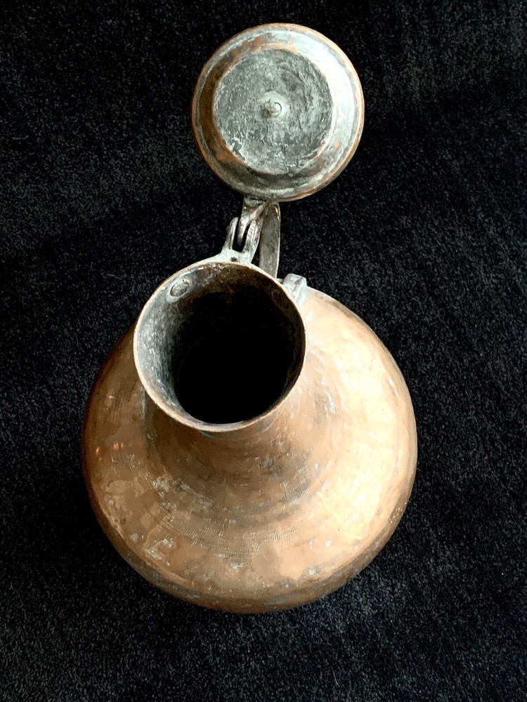 Turkish Copper Water Pitcher Jug 21" tall