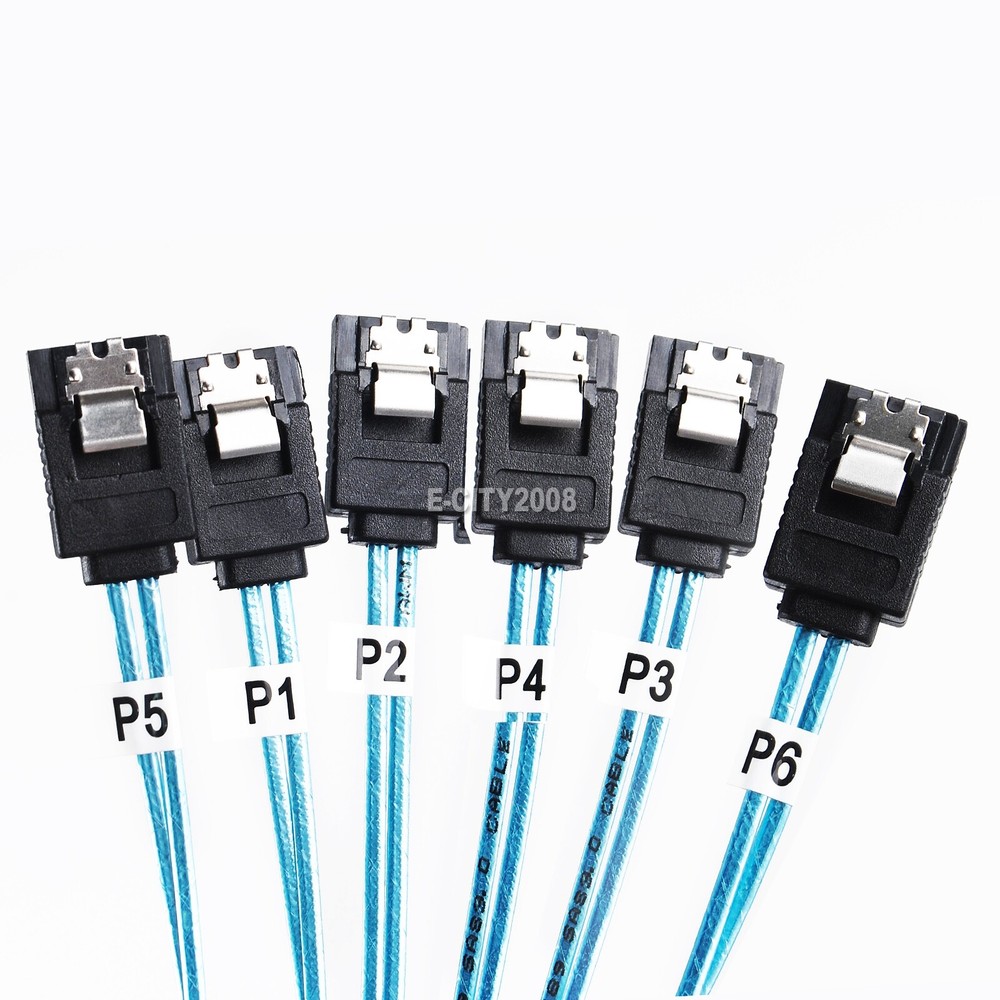 6Gbps Internal 6 SATA 7pin to 6 SATA 7pin Target SSD Hard Disk Data Raid Cable
